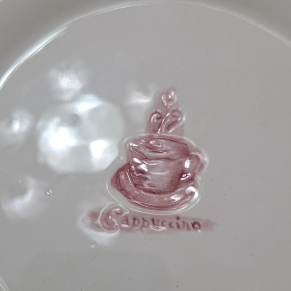 White Ceramic Coffee-Themed Plates Set - Picture 4 of 8